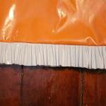 Orange Stretch Pvc Pencil Skirt With White..