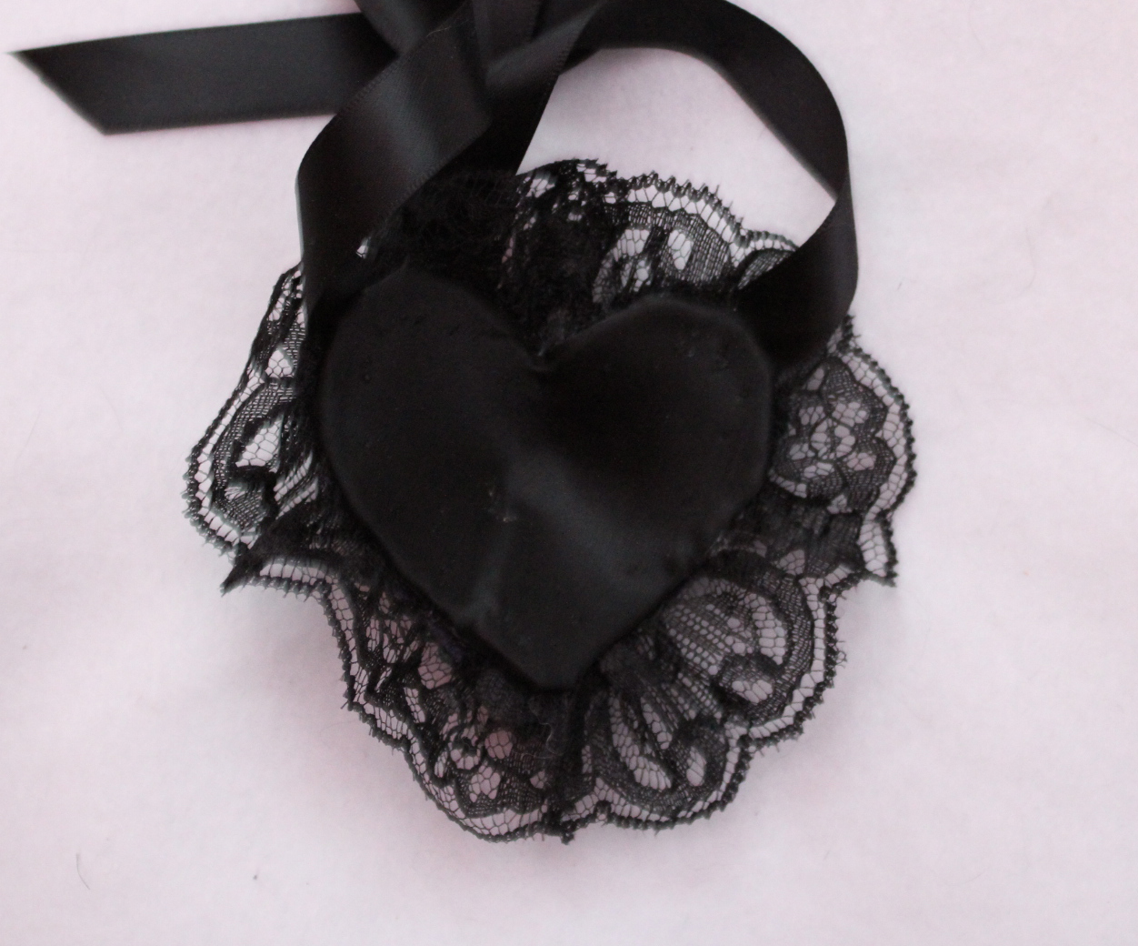 Purple Velvet Heart Eyepatch Eye Patch Dark Green Trim Black Lace